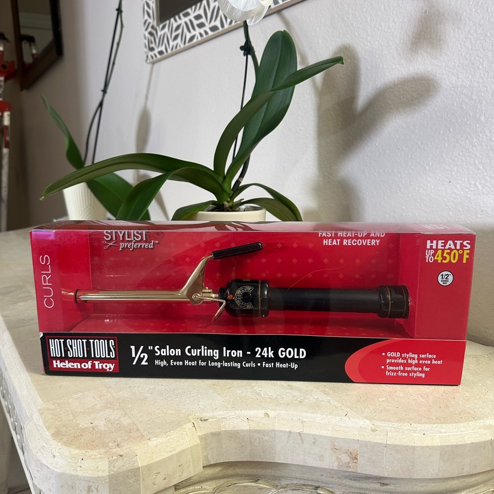Hot Shot Tools by Helen of Troy 1/2" Salon Curling Iron - Gold/Black